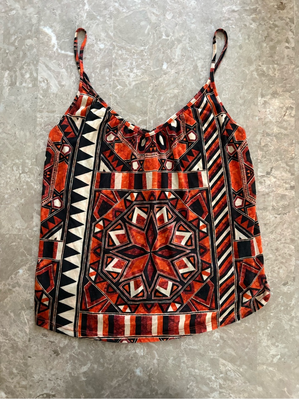 geometric boho vintage top